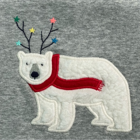 Baby Gap Polar Bear Reindeer Sweatshirt Romper - Picture 2 of 5